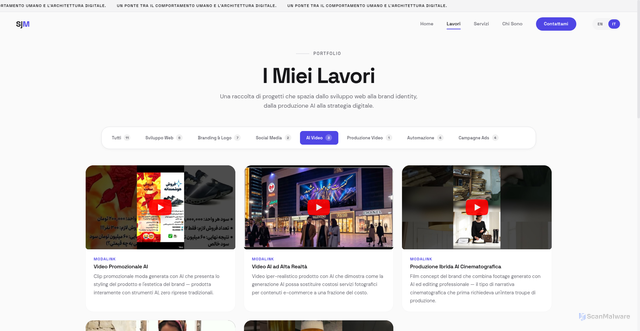 Security scan screenshot of https://sajjadmazaherizaveh.it/work.html?filter=ai