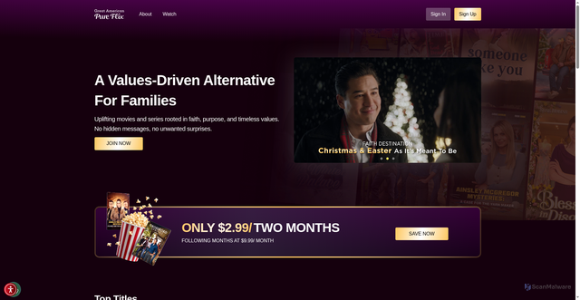 Security scan screenshot of https://pureflix.com