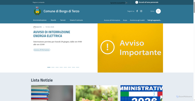 Security scan screenshot of https://www.comune.borgo-di-terzo.bg.it