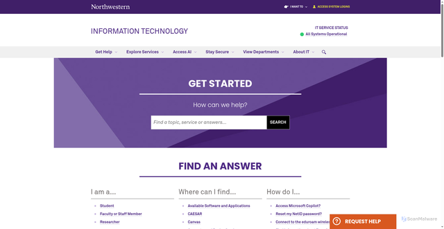 Security scan screenshot of https://it.northwestern.edu