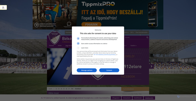 Security scan screenshot of https://1912elore.hu