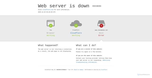 Security scan screenshot of https://www.shengbaba.net