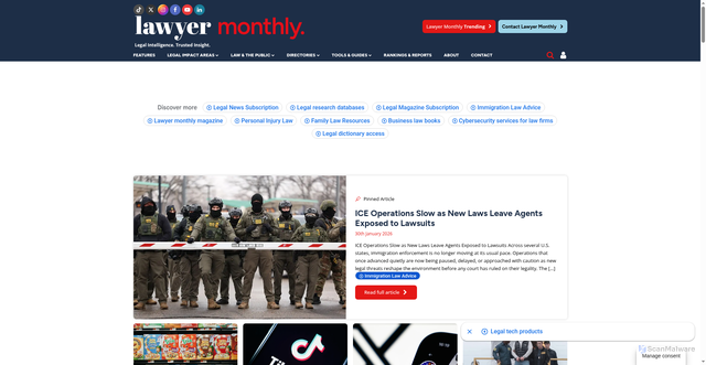 Security scan screenshot of https://www.lawyer-monthly.com