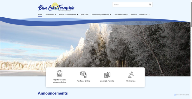 Security scan screenshot of https://www.bluelaketwpkalkaska.gov/