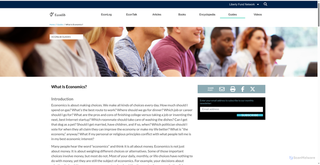 Security scan screenshot of https://www.econlib.org/library/Topics/College/whatiseconomics.html