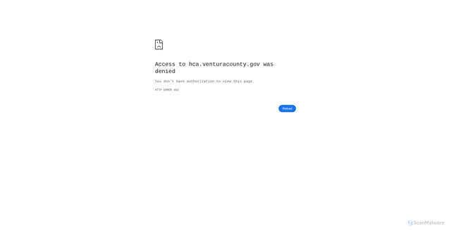 Security scan screenshot of https://hca.venturacounty.gov/hospitals/