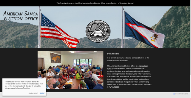 Security scan screenshot of https://www.aselectionoffice.gov/