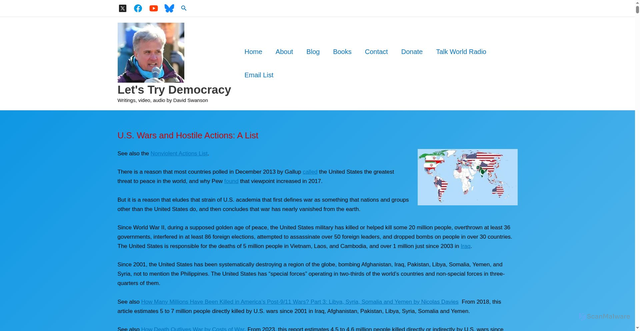 Security scan screenshot of https://davidswanson.org/warlist/