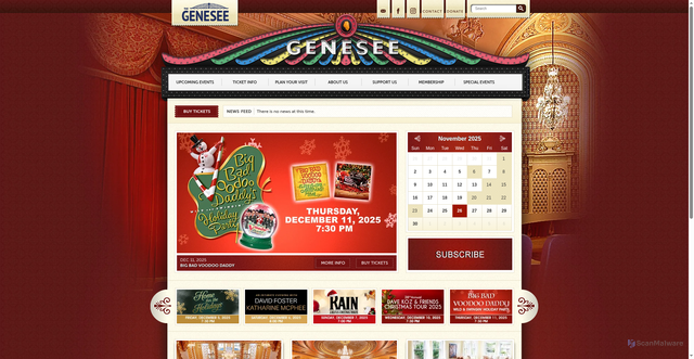 Security scan screenshot of https://www.geneseetheatre.com/