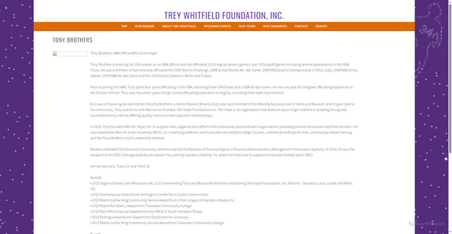 Security scan screenshot of https://www.treywhitfieldfoundation.org/brothers/