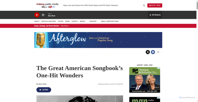 Security scan screenshot of https://www.ipm.org/show/afterglow/2022-10-25/the-great-american-songbooks-one-hit-wonders