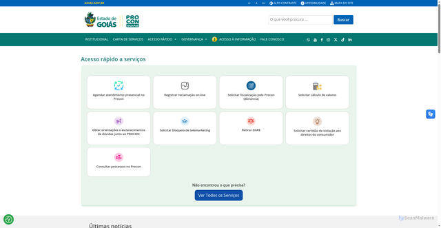 Security scan screenshot of https://procon.go.gov.br