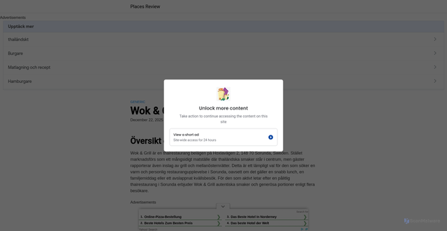 Security scan screenshot of https://sorundawokgrill.se