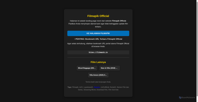 Security scan screenshot of https://filmapik.works