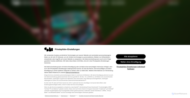 Security scan screenshot of https://www.senckenberg.de/de/