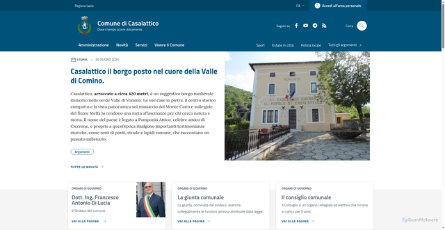 Security scan screenshot of https://www.comune.casalattico.fr.it/