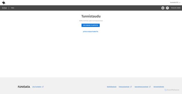 Security scan screenshot of https://sisu.helsinki.fi/student/