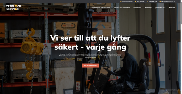 Security scan screenshot of https://lyftblockservice.se
