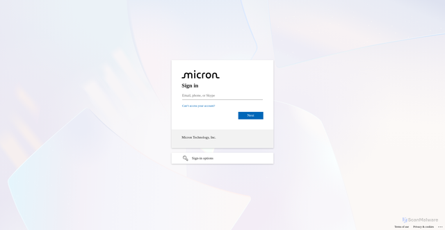 Security scan screenshot of https://microncorp.sharepoint.com