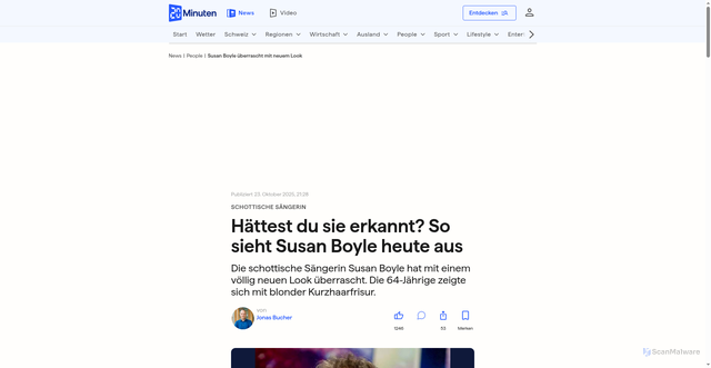 Security scan screenshot of https://www.20min.ch/story/schottische-saengerin-haettest-du-sie-erkannt-so-sieht-susan-boyle-heute-aus-103438945