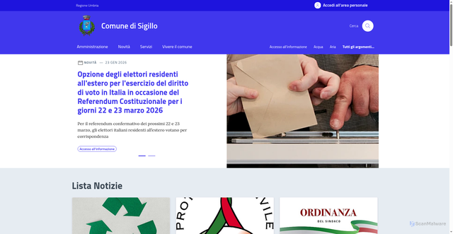 Security scan screenshot of https://comune.sigillo.pg.it/