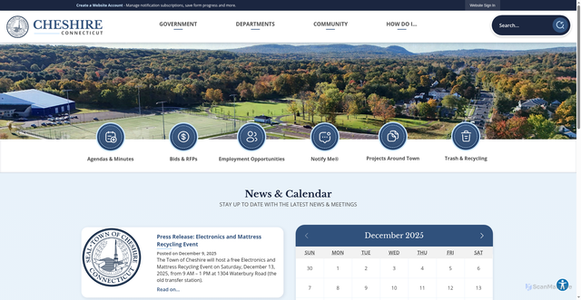 Security scan screenshot of https://cheshirect.gov/