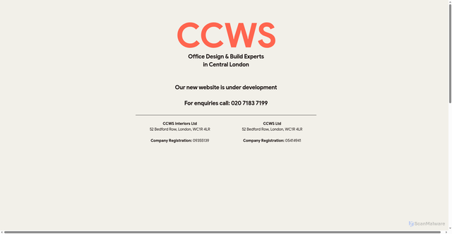 Security scan screenshot of https://ccws.co.uk