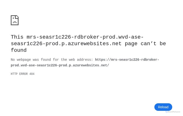 Security scan screenshot of https://mrs-seasr1c226-rdbroker-prod.wvd-ase-seasr1c226-prod.p.azurewebsites.net