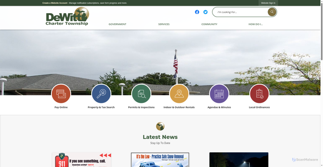 Security scan screenshot of https://dewitttownship.gov/