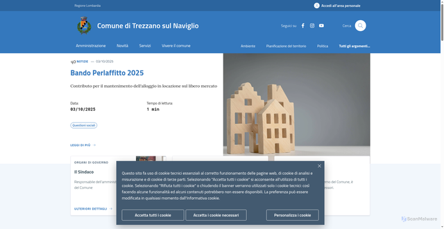Security scan screenshot of https://www.comune.trezzano-sul-naviglio.mi.it/