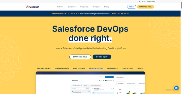 Security scan screenshot of https://gearset.com