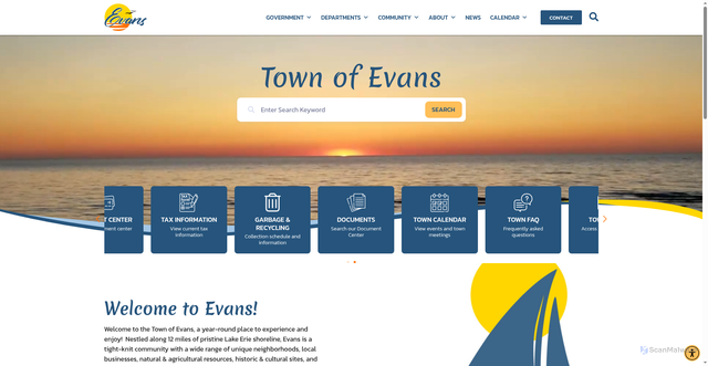 Security scan screenshot of https://townofevansny.gov/