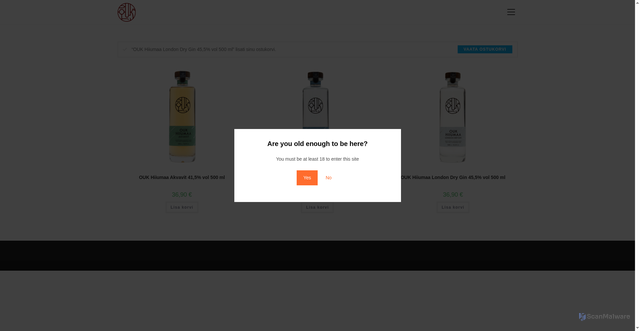Security scan screenshot of https://ouk.ee/pood/?add-to-cart=664