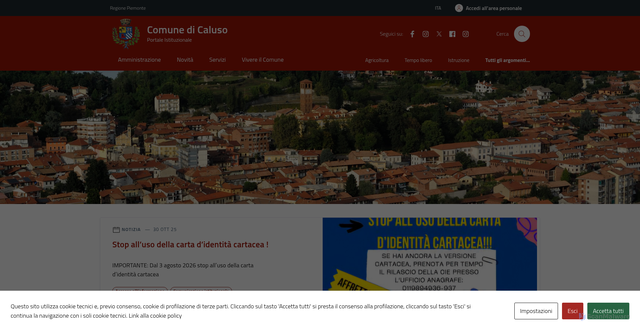 Security scan screenshot of https://comune.caluso.to.it/
