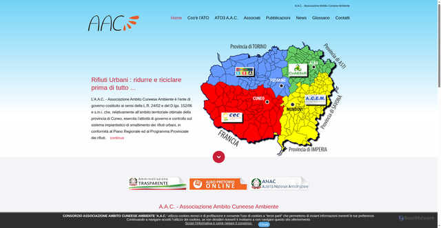 Security scan screenshot of http://www.atorifiuticuneo.it/