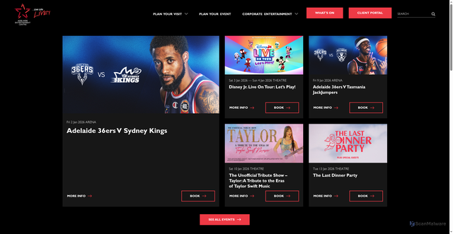 Security scan screenshot of https://www.adelaideentertainmentcentre.com.au/