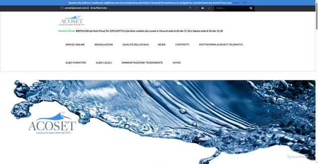 Security scan screenshot of https://www.acoset.com