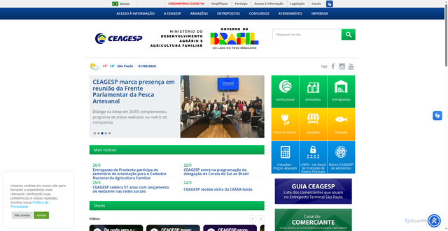 Security scan screenshot of http://www.ceagesp.gov.br