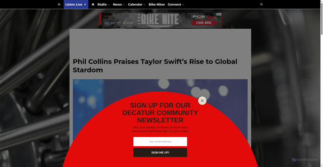 Security scan screenshot of https://www.decaturradio.com/2026/08/04/phil-collins-praises-taylor-swifts-rise-to-global-stardom/