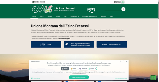 Security scan screenshot of https://www.umesinofrasassi.it