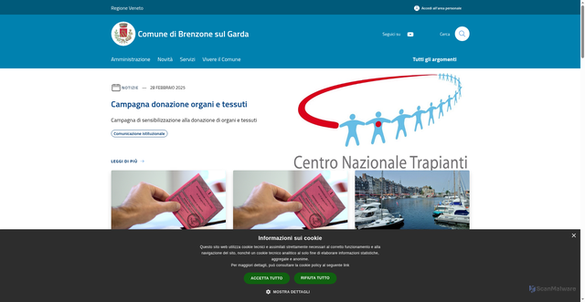 Security scan screenshot of https://www.comune.brenzone.vr.it/it