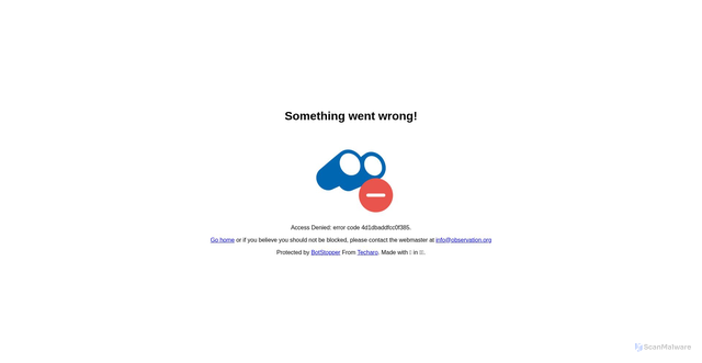 Security scan screenshot of https://observation.org/countries/us/