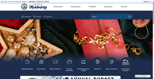 Security scan screenshot of https://www.muhlenbergtwp.com