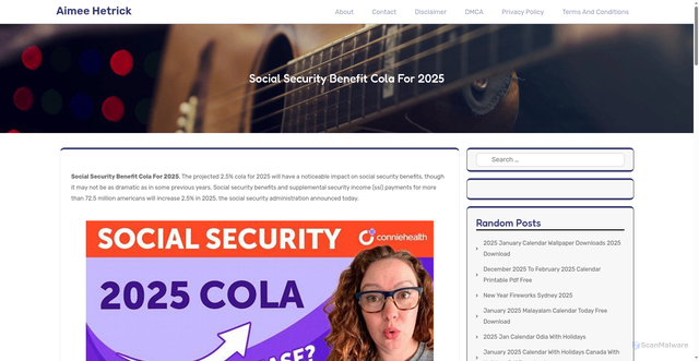 Security scan screenshot of https://josedsnow.pages.dev/cabfe-social-security-benefit-cola-for-2025-images-ycv/