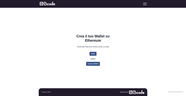 Security scan screenshot of https://bcode-wallet.firebaseapp.com/