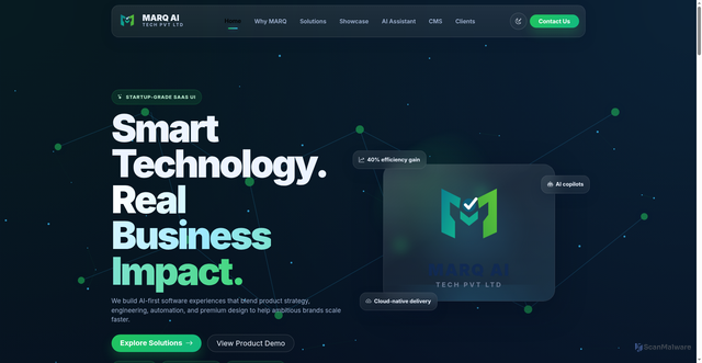 Security scan screenshot of https://marqaitech.com/