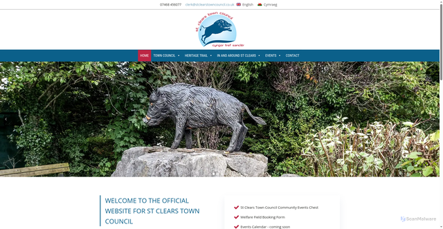 Security scan screenshot of https://www.stclearstowncouncil.co.uk/