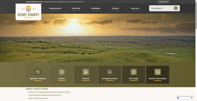 Security scan screenshot of https://www.gearycounty.org/