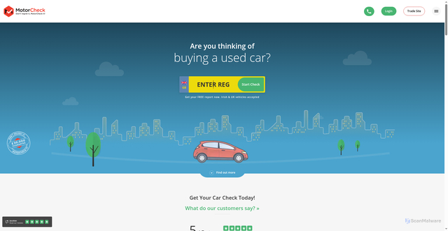 Security scan screenshot of https://motorcheck.co.uk