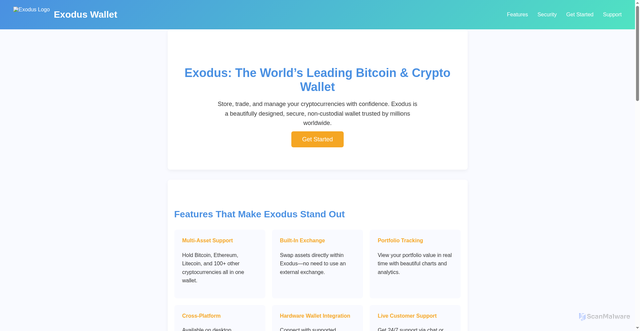 Security scan screenshot of https://exoduss-waillet.pages.dev/